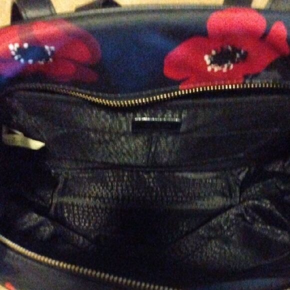 Kate Spade Black Backpack with Pink Floral Design - Picture 3 of 5